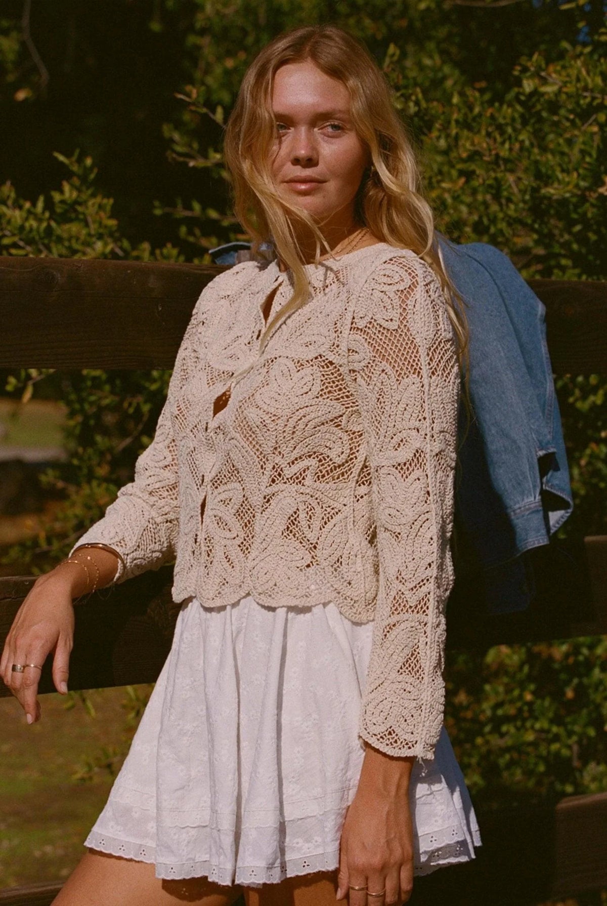 Floral Lace Button Front Top