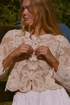 Floral Lace Button Front Top