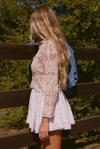 Floral Lace Button Front Top