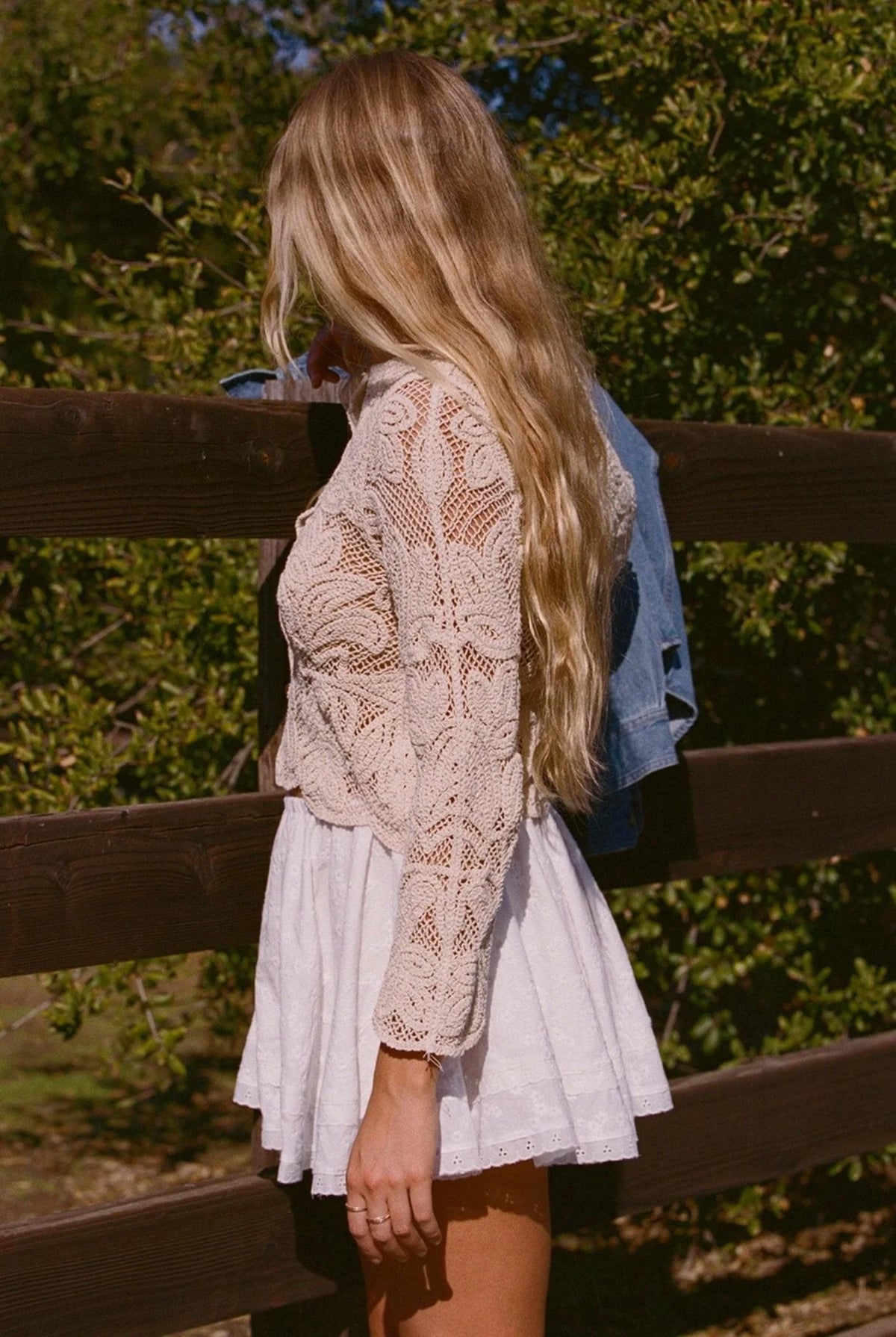 Floral Lace Button Front Top