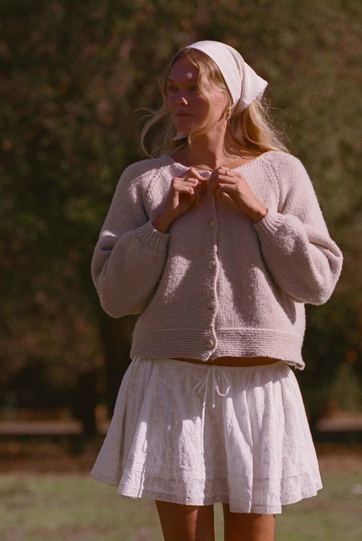 Raglan Balloon Sleeve Cropped Knit Cardigan