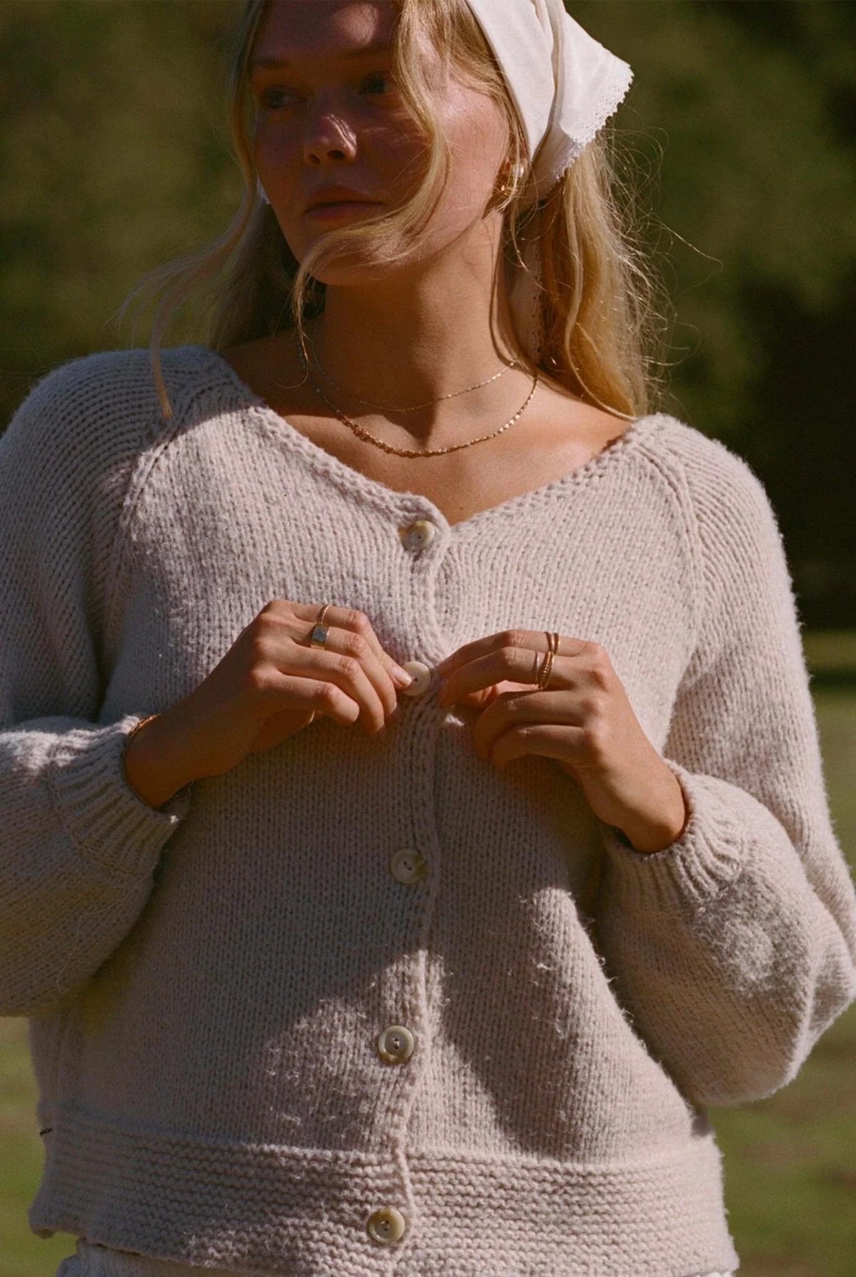 Raglan Balloon Sleeve Cropped Knit Cardigan