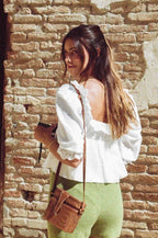 Ruffle Square Neck Puff Sleeve Top