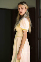 Square Neck Puff Sleeve Midi Dress
